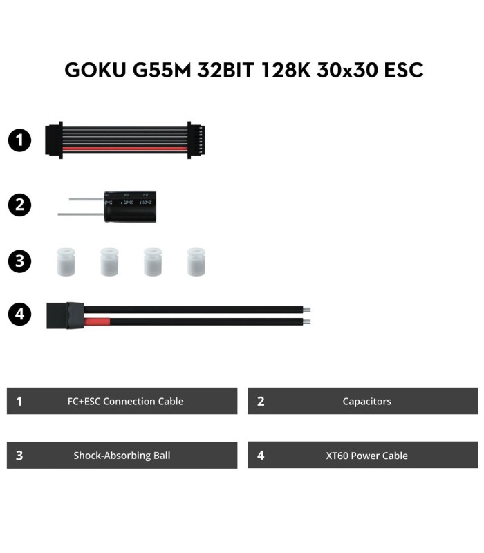 Flywoo GOKU G55M 32BIT 128K 2-6S 55A ESC (30x30)