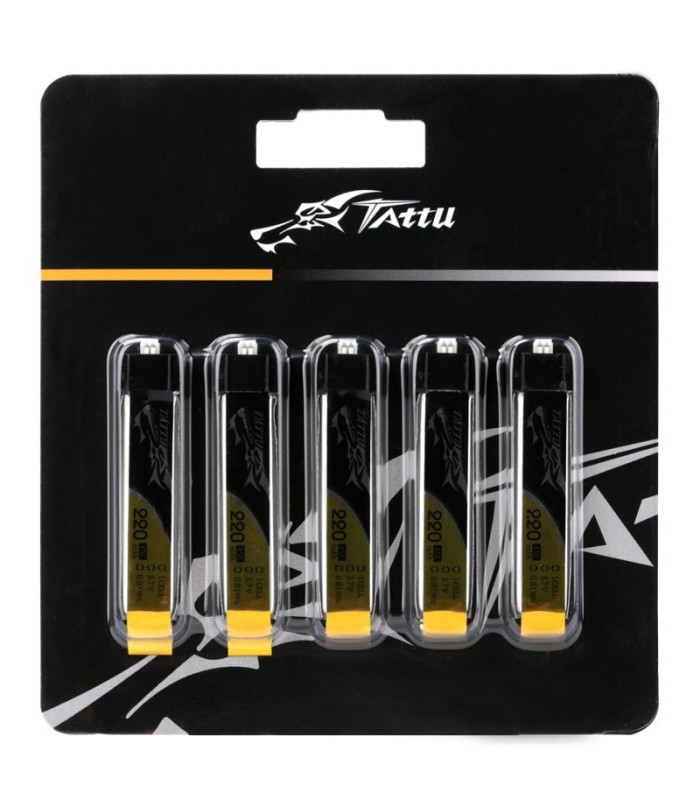 5x Tattu 220mAh 3.7V 45C 1S1P Lipo Battery-Tiny Whoop-EFLITE-Nano CPX