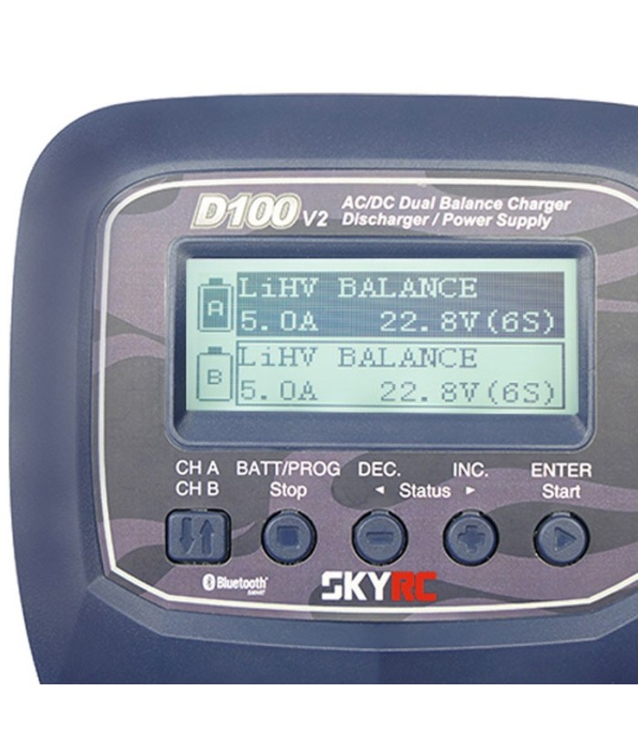 SkyRC D100 V2-2x100W Carica Batterie LiPo-AC Balance Charger Discharger