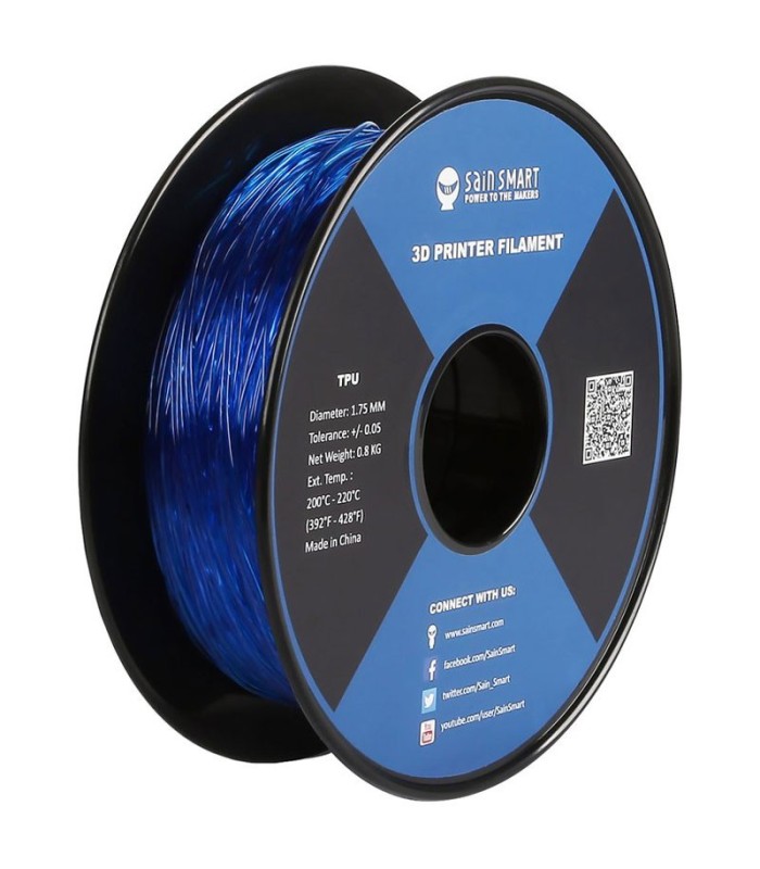 Sain Smart TPU Blu - Flexible Filament 1.75mm 0.8kg/1.76lb