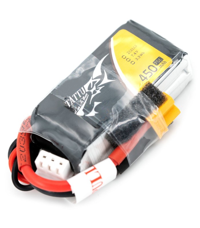 Tattu 450mAh 75C 2S1P 7.4V - XT30 - Lipo Battery