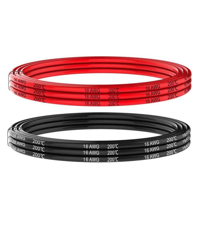 AWG16 - Cavo in Silicone altamente flessibile - 1m Rosso + 1m Nero