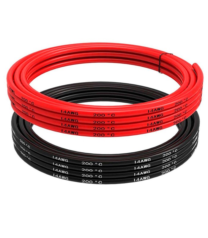 AWG14 - Cavo in Silicone altamente flessibile - 1m Rosso + 1m Nero