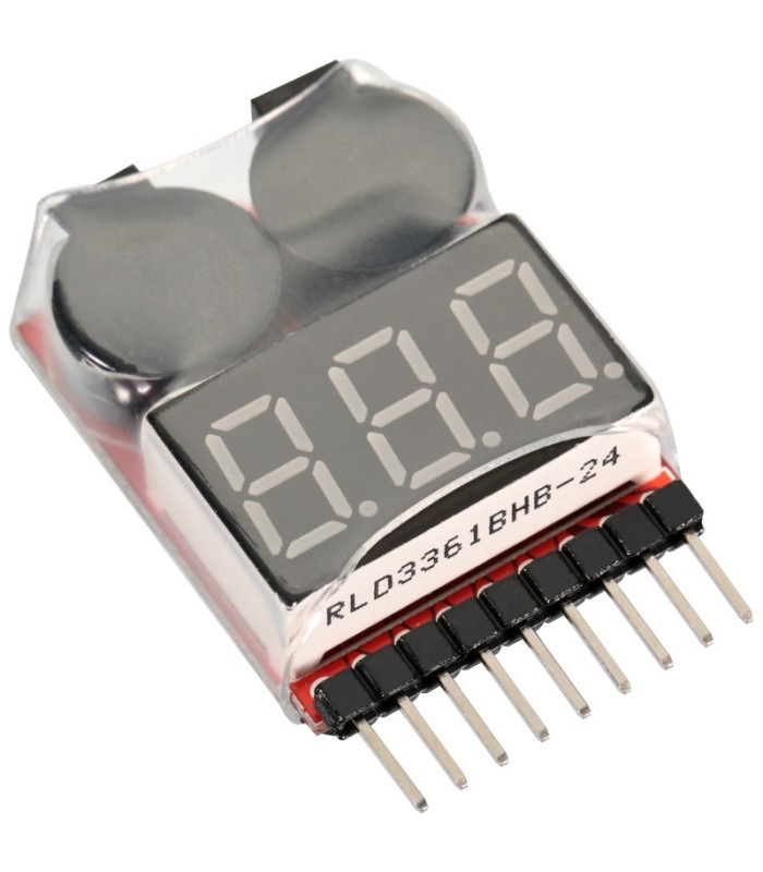 Tester per batterie con allarme acustico a basso voltaggio - 1S - 8S battery