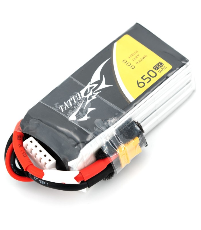 4S-650mAh-75C - Tattu Lipo Battery Pack - 14.8V - XT30