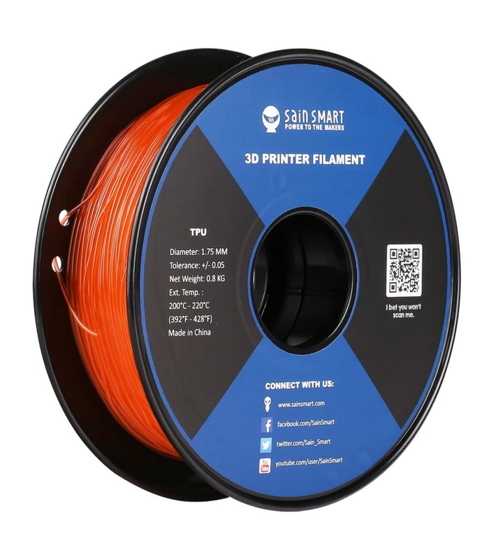 Sain Smart TPU Teal - Flexible Filament 1.75mm 0.8kg/1.76lb
