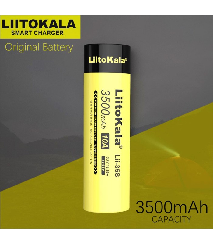 LiitoKala Lii-35S - 18650-3.7V-3500mAh - 10A - Li-Ion-Ricaricabile