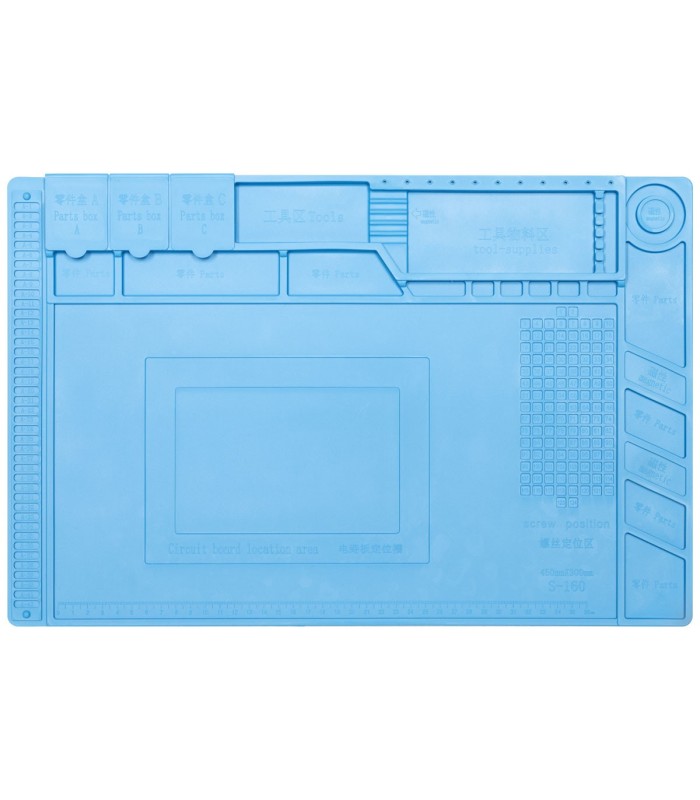 Tappeto da lavoro in Silicone 45x30 - Resistente al calore - Area Magnetica