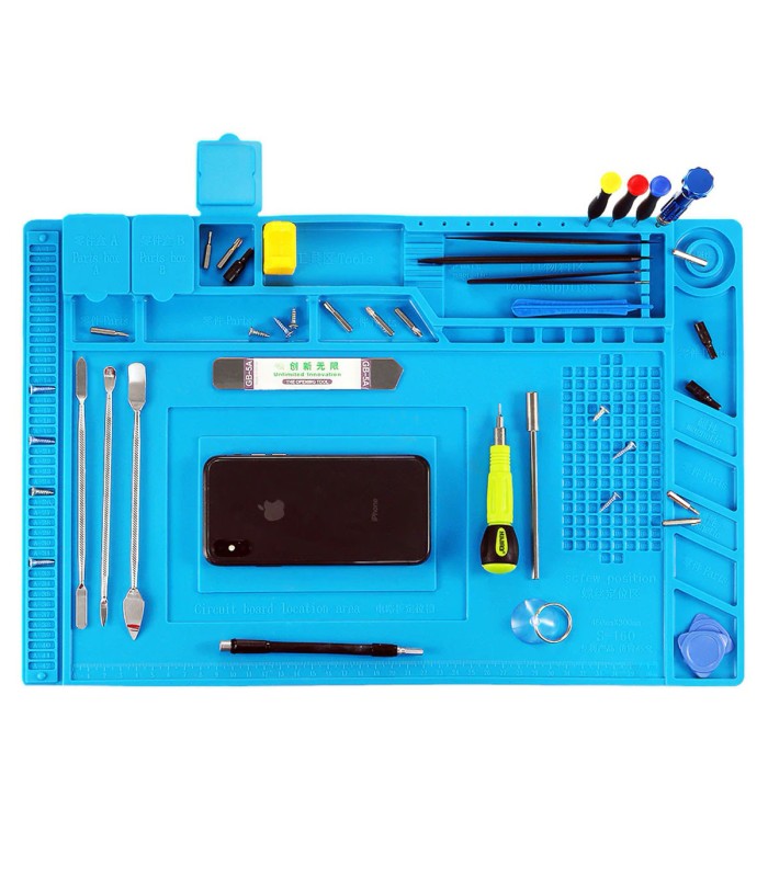 Tappeto da lavoro in Silicone 45x30 - Resistente al calore - Area Magnetica