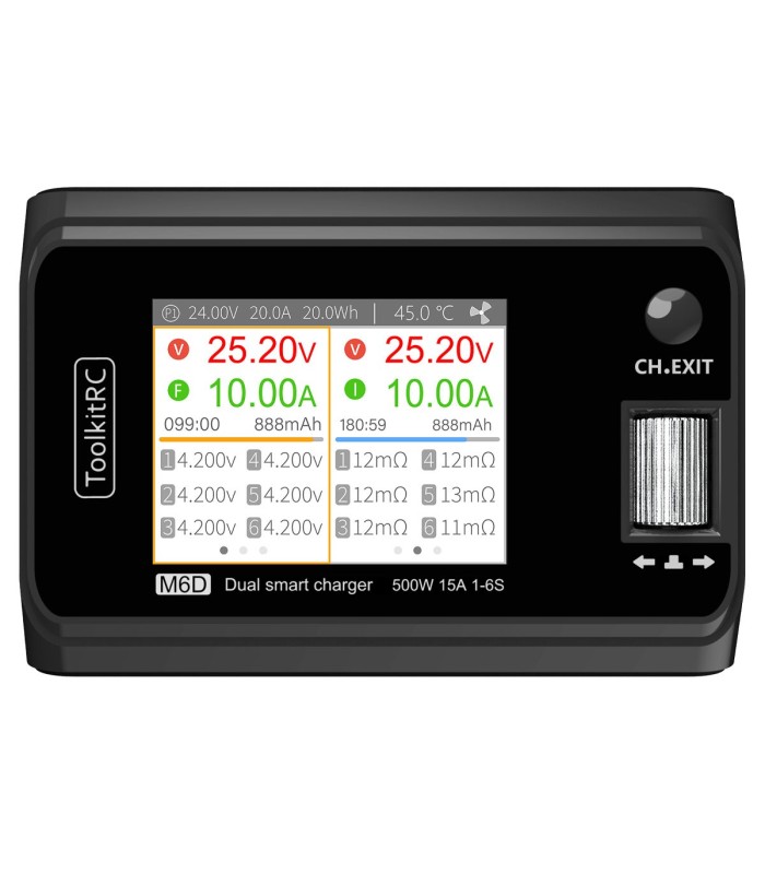 ToolKitRC M6D - 500W 25A DUAL - Carica batterie e bilanciatore