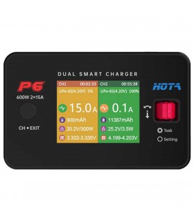 Hota P6 - 600W 15Ax2 - Dual Channel - Carica Batterie e Bilanciatore