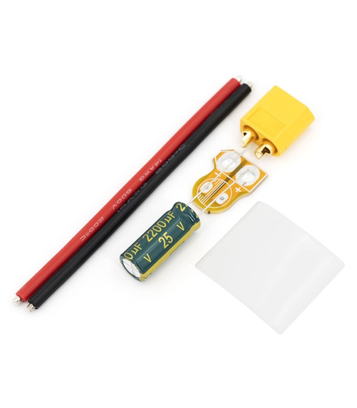 XT60-AWG 14-Condensatore 25V 2200uF - Connettore maschio-cavo in silicone