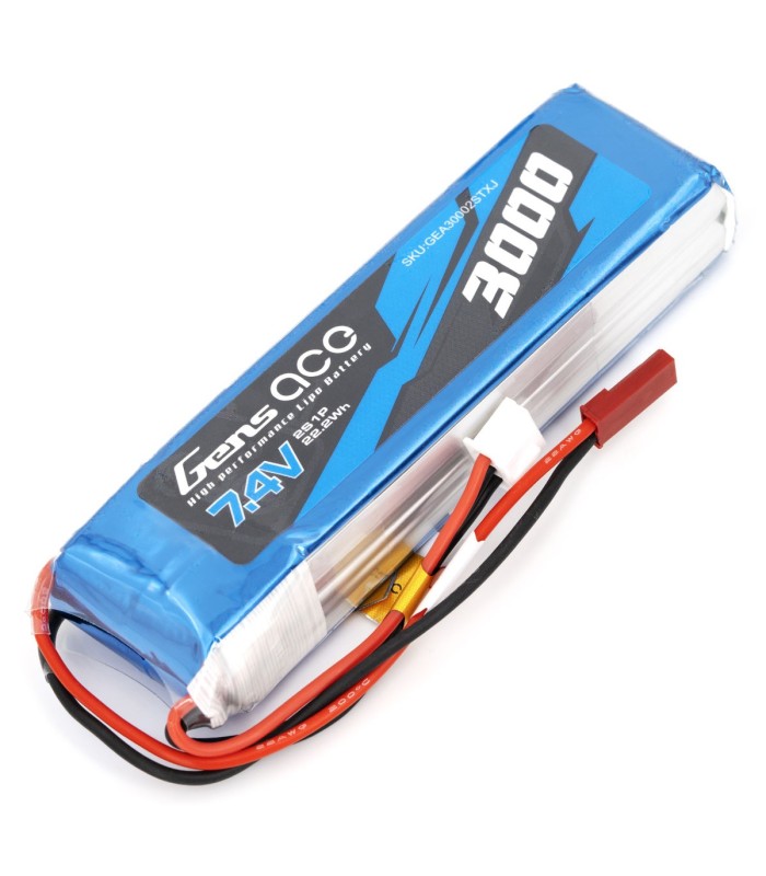 2S-3000mAh 7.4V -Gens Ace - TX LiPo Battery
