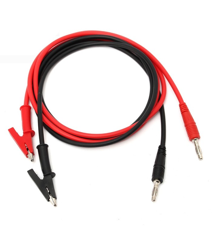 Cavi 4mm con connettore Banana e morsetti rivestiti a coccodrillo