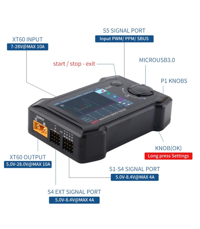ToolkitRC ST8 - Servo tester multiplo