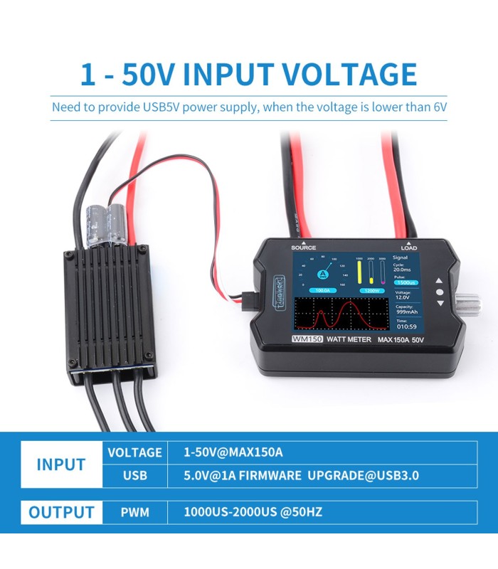 ToolkitRC WM150 - Watt Meter - 150A - 50V