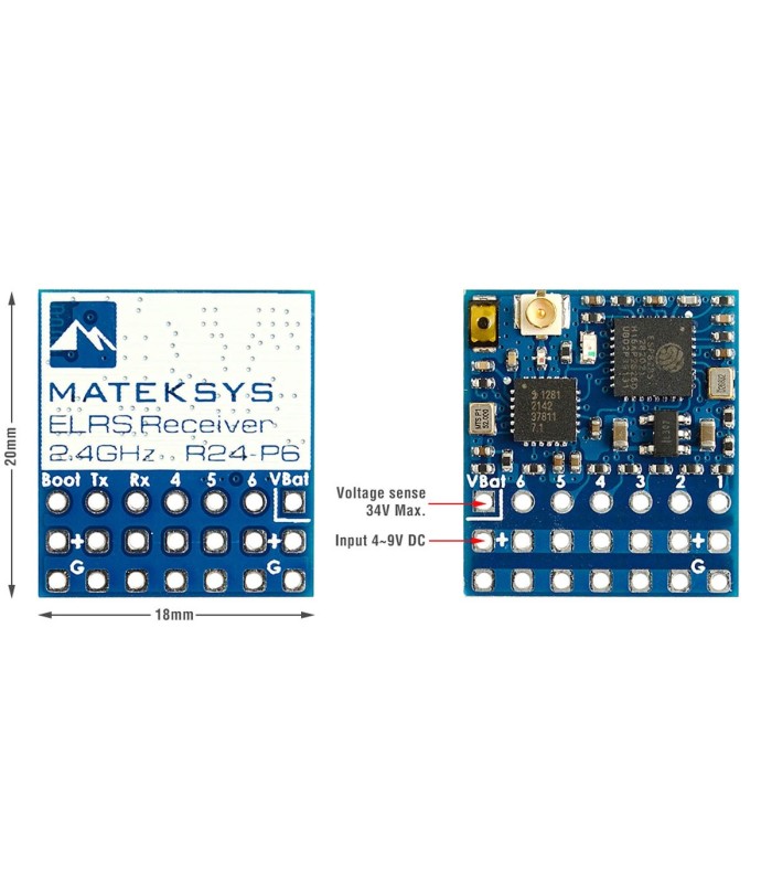 Matek R24-P6 ExpressLRS 2.4GHz PWM Receiver