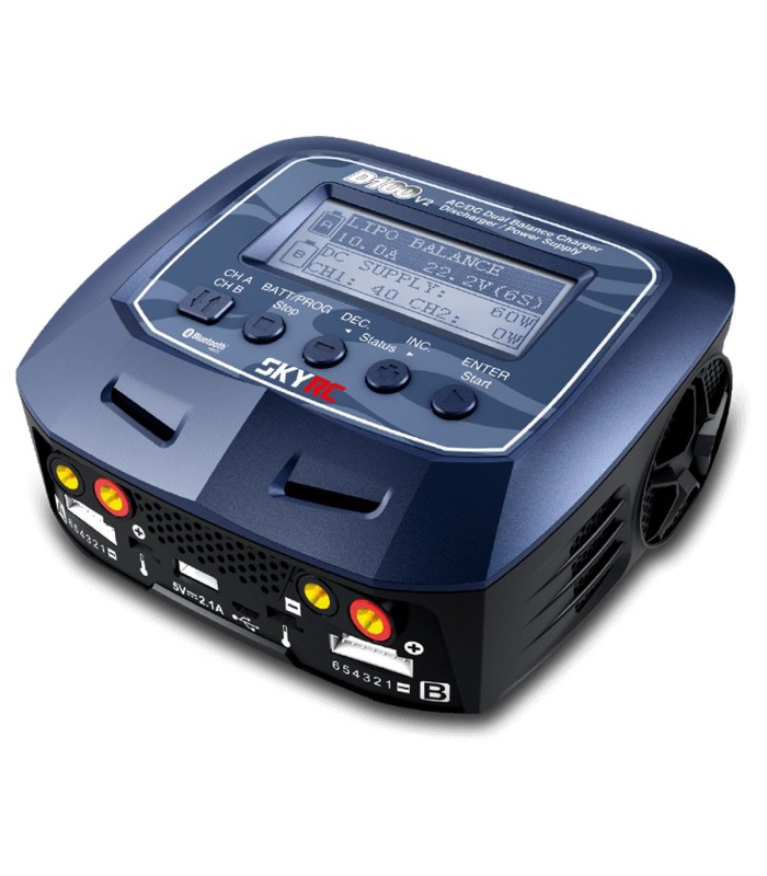 SkyRC D100 V2-2x100W Carica Batterie LiPo-AC Balance Charger Discharger