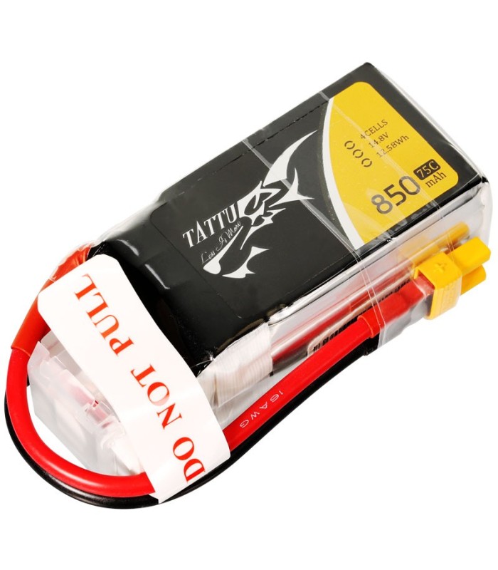 Tattu 850mAh 75C 4S1P 14.8V Lipo Battery Pack