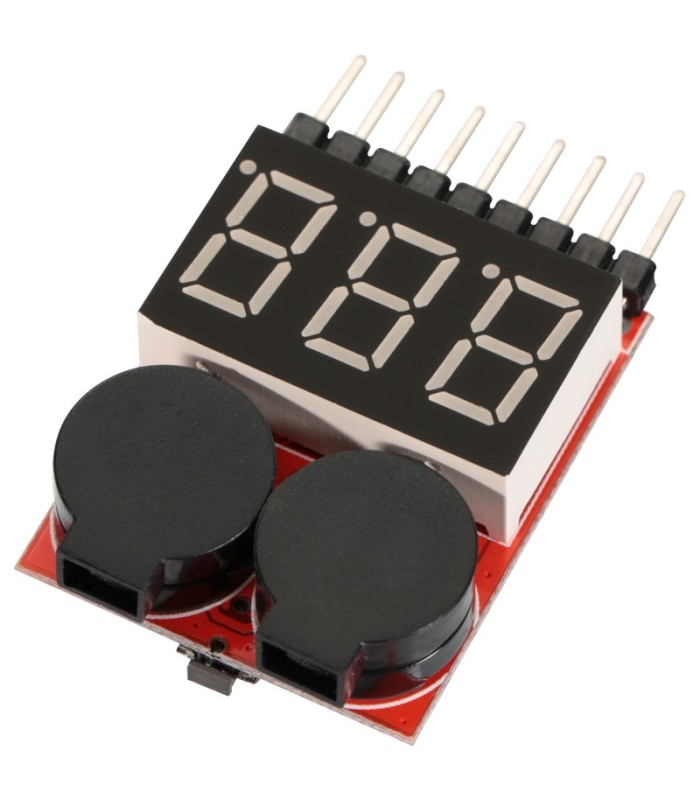 Tester per batterie con allarme acustico a basso voltaggio - 1S - 8S battery