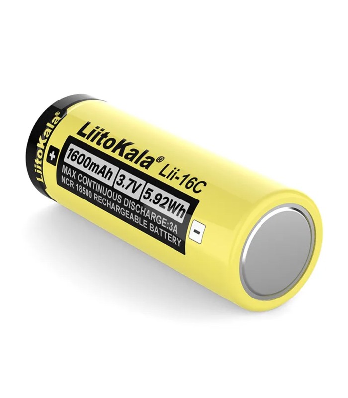 LiitoKala Lii-16C - 18500-3.7V-1600mAh - 3A - Li-Ion-Ricaricabile