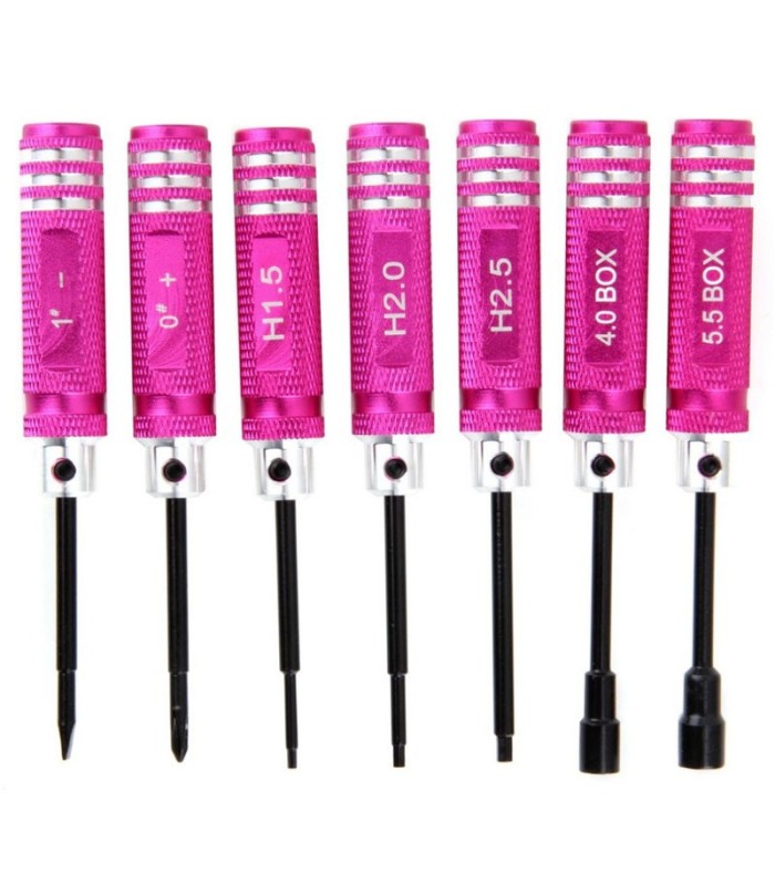 RC Tools KIT 7 pezzi-Brugola-Chiave a tubo-Cacciaviti